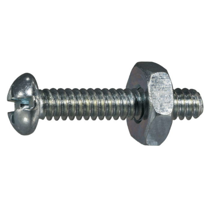 6-32 x 3/4" Combo Round Head, Machine Screw, Zinc (Bulk Box 10 pc)