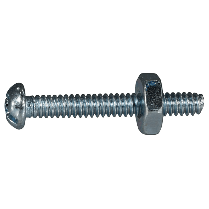 6-32 x 1" Combo Round Head, Machine Screw, Zinc (Bulk Box 8 pc)