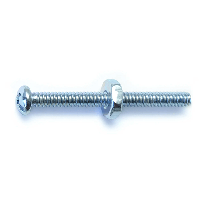 6-32 x 1-1/2" Combo Round Head, Machine Screw, Zinc (Bulk Box 6 pc)
