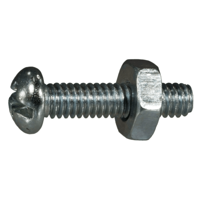 8-32 x 3/4" Combo Round Head, Machine Screw, Zinc (Bulk Box 10 pc)