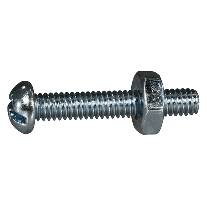 8-32 x 1" Combo Round Head, Machine Screw, Zinc (Bulk Box 8 pc)