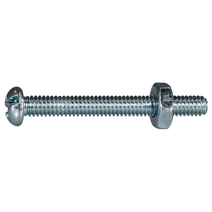 8-32 x 1-1/2" Combo Round Head, Machine Screw, Zinc (Bulk Box 6 pc)