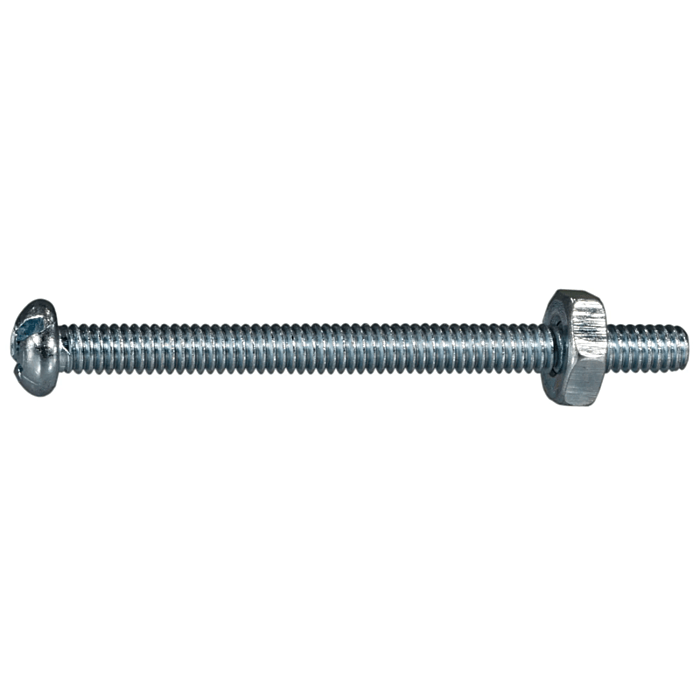 8-32 x 2" Combo Round Head, Machine Screw, Zinc (Bulk Box 4 pc)