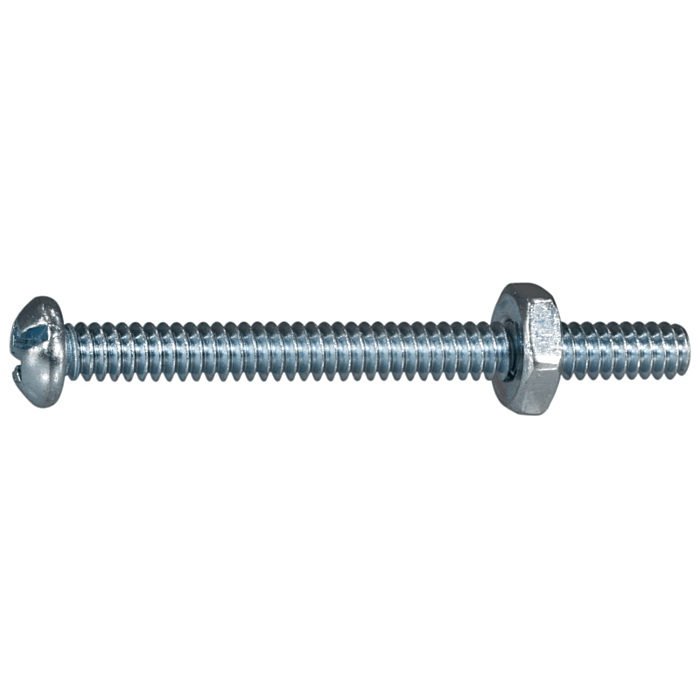 10-24 x 2" Combo Round Head, Machine Screw, Zinc (Bulk Box 4 pc)
