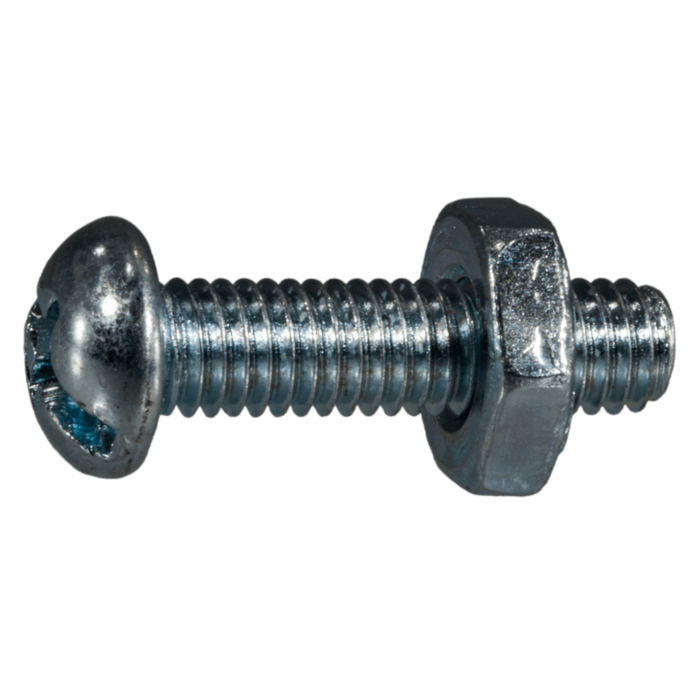 10-32 x 3/4" Combo Round Head, Machine Screw, Zinc (Bulk Box 10 pc)