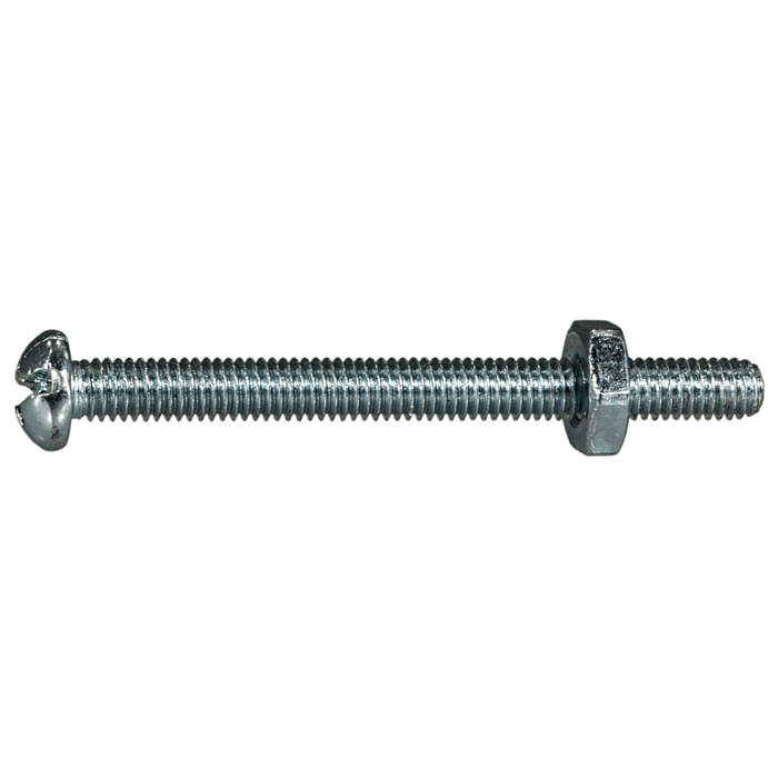 10-32 x 2" Combo Round Head, Machine Screw, Zinc (Bulk Box 4 pc)