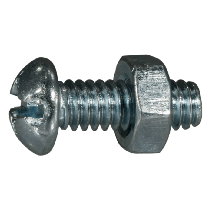 1/4"-20 x 3/4" Combo Round Head, Machine Screw, Zinc (Bulk Box 6 pc)