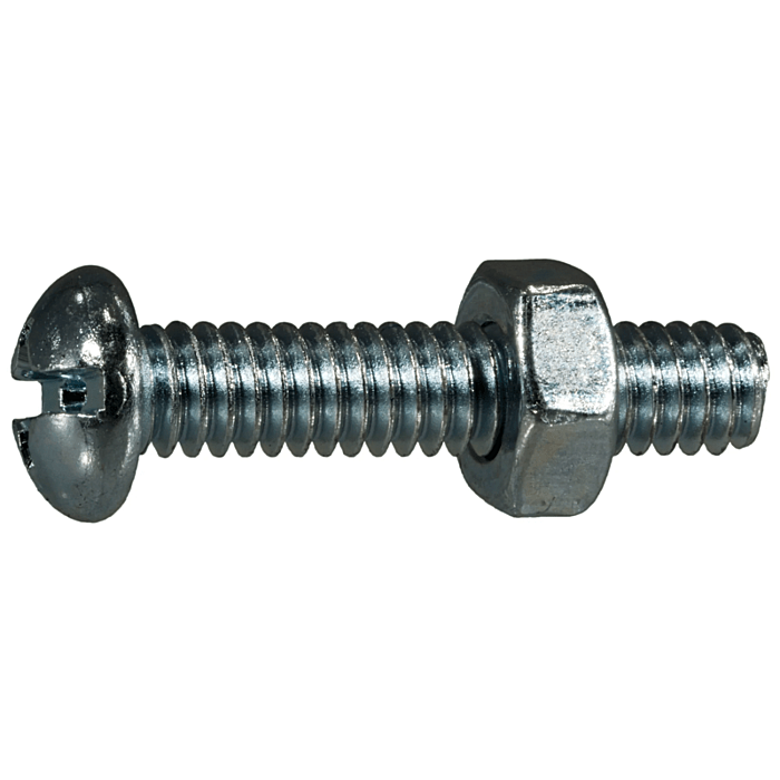 1/4"-20 x 1-1/4" Combo Round Head, Machine Screw, Zinc (Bulk Box 4 pc)