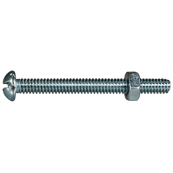 1/4"-20 x 2-1/2" Combo Round Head, Machine Screw, Zinc (Bulk Box 4 pc)