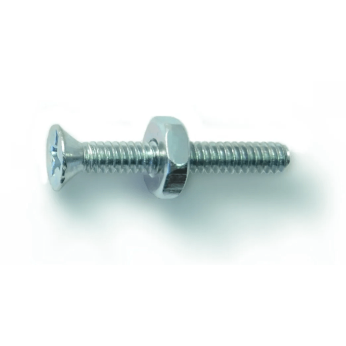 6-32 x 1" Phillips Flat Head, Machine Screw, Zinc (Bulk Box 8 pc)