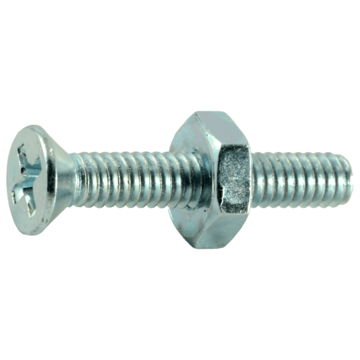 8-32 x 1" Phillips Flat Head, Machine Screw, Zinc (Bulk Box 8 pc)