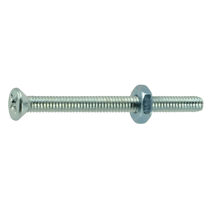 8-32 x 2" Phillips Flat Head, Machine Screw, Zinc (Bulk Box 4 pc)