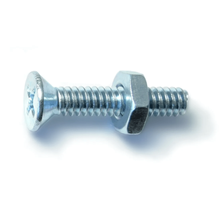 10-24 x 1" Phillips Flat Head, Machine Screw, Zinc (Bulk Box 8 pc)