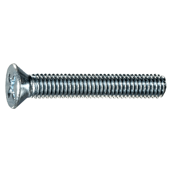 10-24 x 1-1/4" Phillips Flat Head, Machine Screw, Zinc (Bulk Box 8 pc)
