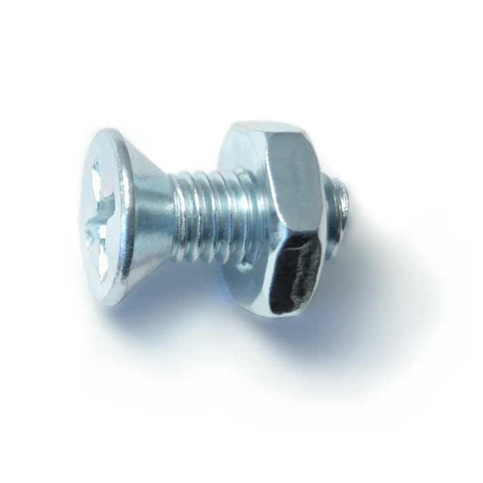 10-32 x 1/2" Phillips Flat Head, Machine Screw, Zinc (Bulk Box 10 pc)
