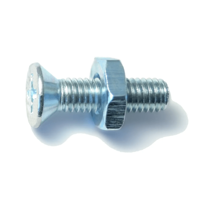 10-32 x 3/4" Phillips Flat Head, Machine Screw, Zinc (Bulk Box 10 pc)