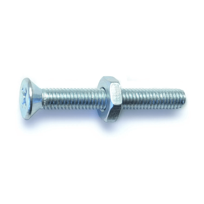 10-32 x 1-1/2" Phillips Flat Head, Machine Screw, Zinc (Bulk Box 6 pc)
