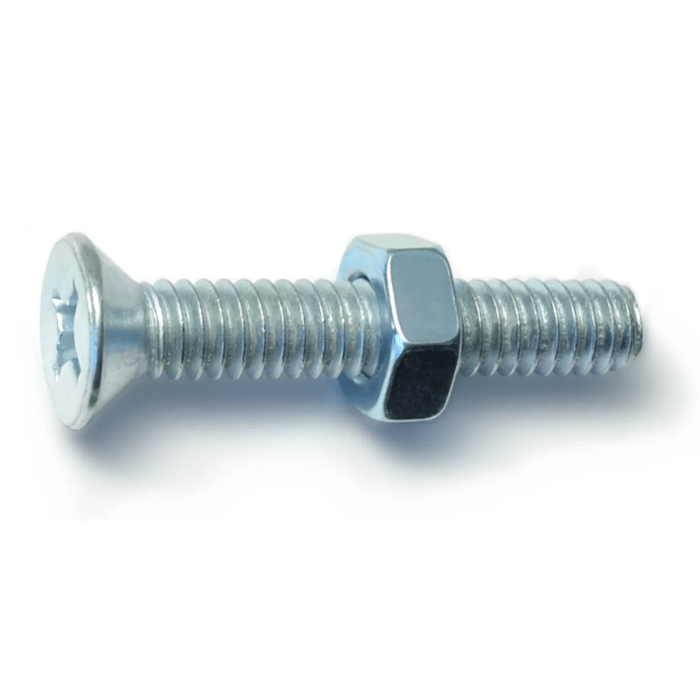 1/4"-20 x 1-1/2" Phillips Flat Head, Machine Screw, Zinc (Bulk Box 4 pc)