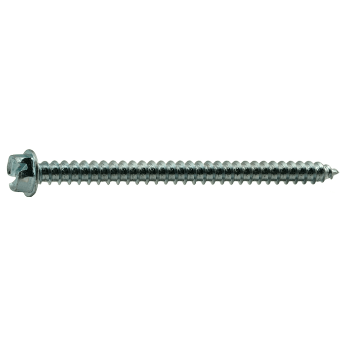#12 x 3" Slotted Hex Washer Head, Sheet Metal Screw, Zinc (Bulk Box 3 pk)
