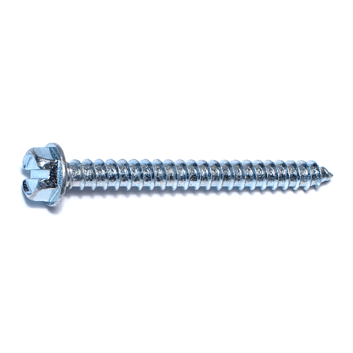 #14 x 2-1/2" Slotted Hex Washer Head, Sheet Metal Screw, Zinc (Bulk Box 3 pk)