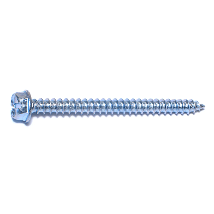 #14 x 3" Slotted Hex Washer Head, Sheet Metal Screw, Zinc (Bulk Box 2 pk)