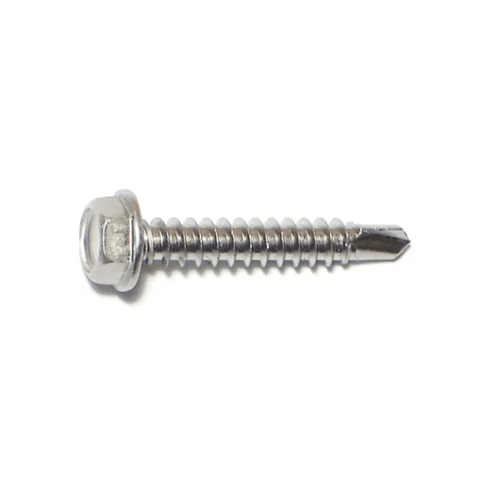 #8 x 1" Hex Washer Head, Self-Drilling Screw, Stainless Steel (Bulk Box 11 pc)