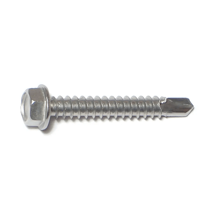 #12 x 1-1/2" Hex Washer Head, Self-Drilling Screw, Stainless Steel (Bulk Box 4 pc)
