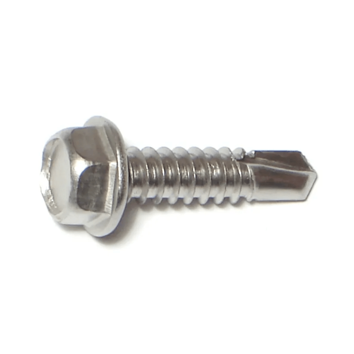 #14 x 1" Hex Washer Head, Self-Drilling Screw, Stainless Steel (Bulk Box 4 pc)