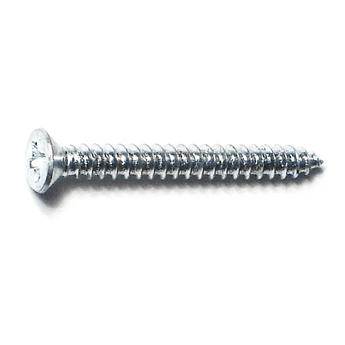 #4 x 1" Phillips Flat Head, Sheet Metal Screw, Zinc (Bulk Box 20 pk)