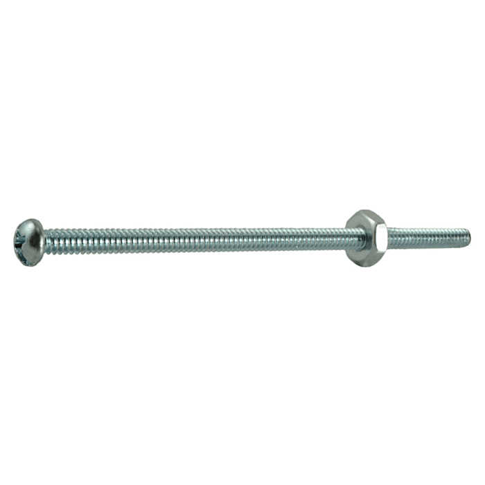 6-32 x 3" Combo Round Head, Machine Screw, Zinc (Bulk Box 7 pc)