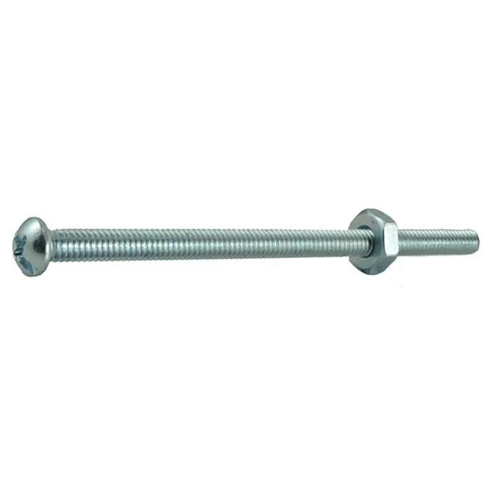 8-32 x 3" Combo Round Head, Machine Screw, Zinc (Bulk Box 7 pc)