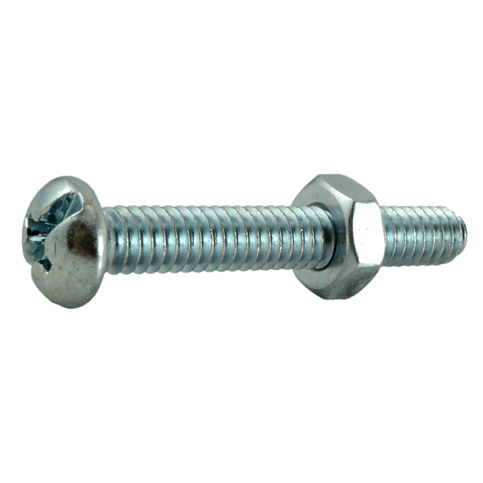 1/4"-20 x 1-3/4" Combo Round Head, Machine Screw, Zinc (Bulk Box 6 pc)