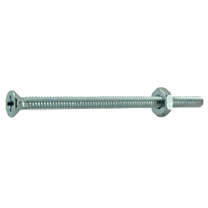 6-32 x 2-1/2" Phillips Flat Head, Machine Screw, Zinc (Bulk Box 8 pc)