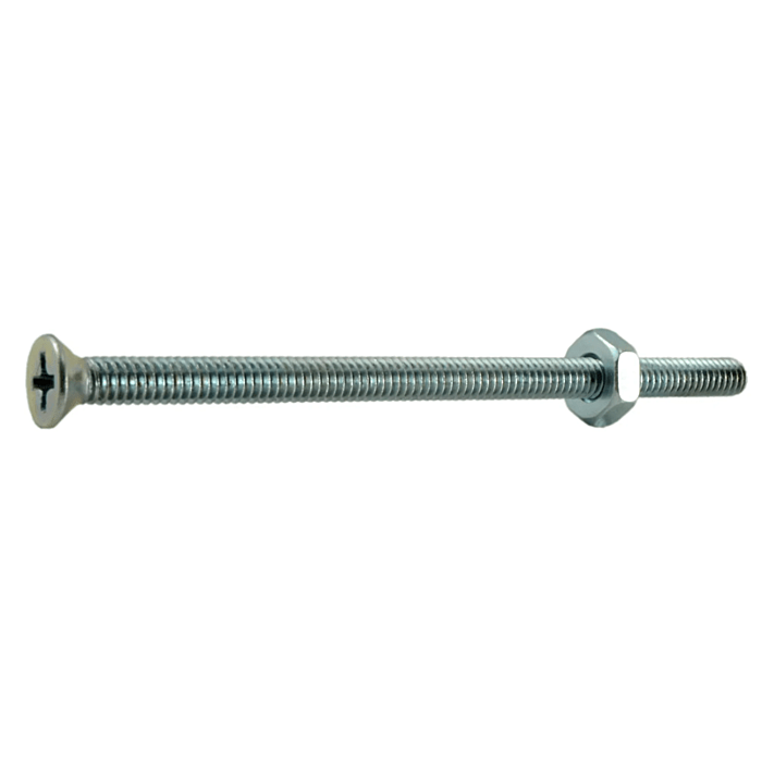 8-32 x 3" Phillips Flat Head, Machine Screw, Zinc (Bulk Box 7 pc)