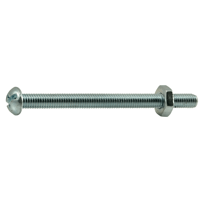 10-32 x 2-1/2" Combo Round Head, Machine Screw, Zinc (Bulk Box 4 pc)