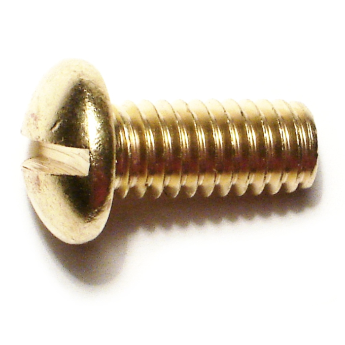 5/16"-18 x 3/4" Slotted Round Head, Machine Screw, Brass 