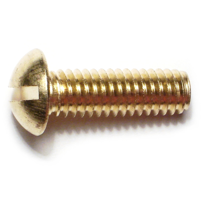 5/16"-18 x 1" Slotted Round Head, Machine Screw, Brass 