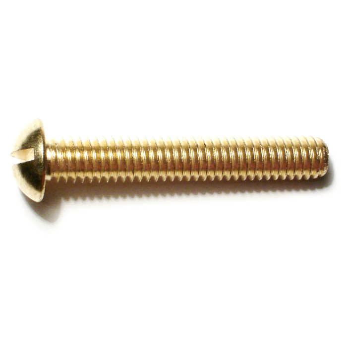 5/16"-18 x 2" Slotted Round Head, Machine Screw, Brass 