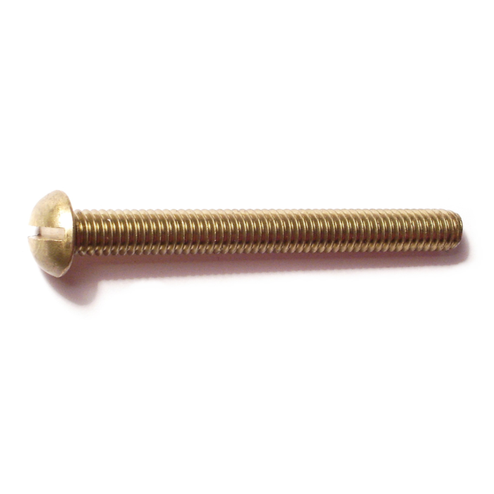 5/16"-18 x 3" Slotted Round Head, Machine Screw, Brass 
