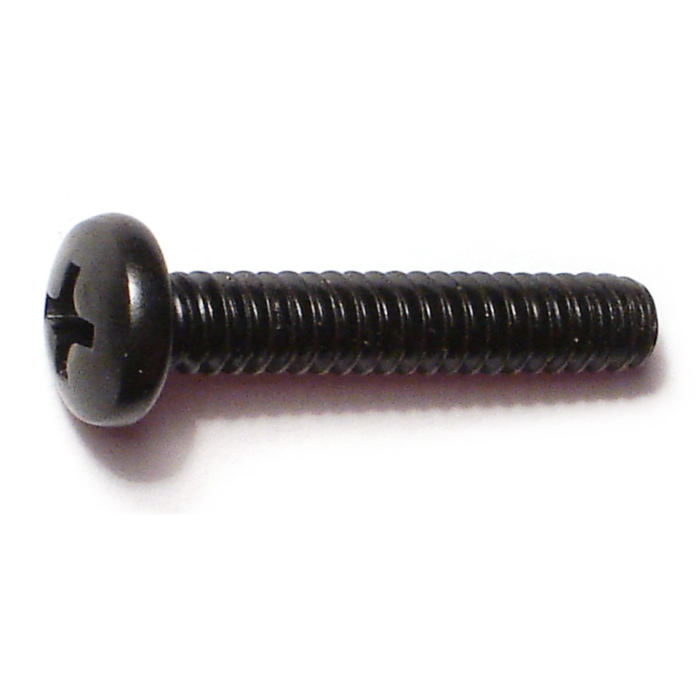 10-24 x 1" Phillips Pan Head, Machine Screw, Black 