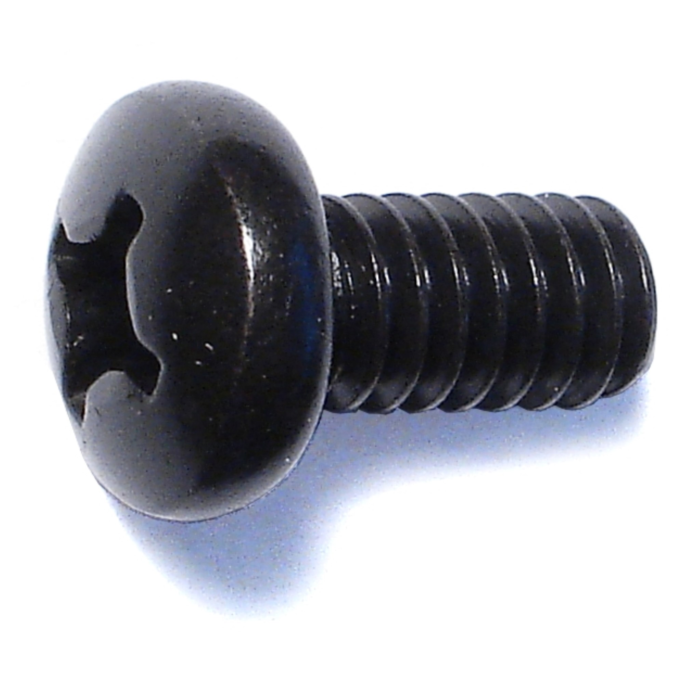 1/4"-20 x 1/2" Phillips Pan Head, Machine Screw, Black 