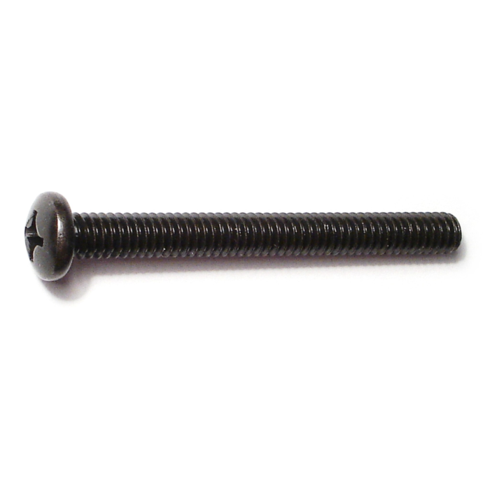 1/4"-20 x 2-1/2" Phillips Pan Head, Machine Screw, Black 