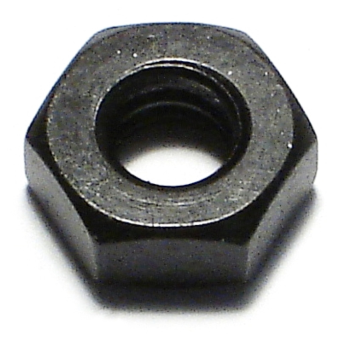 1/4"-20 x Hex Nut Coarse Thread, Black Oxide, Black 