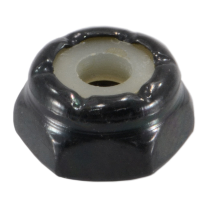 6-32 Nylon Lock Nut Coarse Thread, Black Oxide, Black 