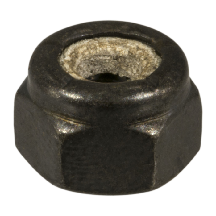 1/4"-20 Nylon Lock Nut Coarse Thread, Black Oxide, Black 