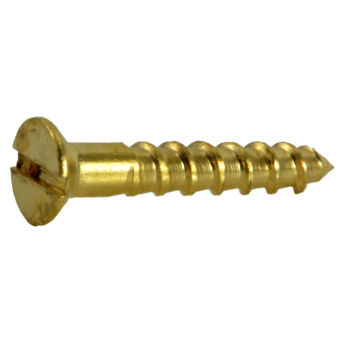 #0 x 3/8" Slotted Flat Head, Wood Screw, Brass 