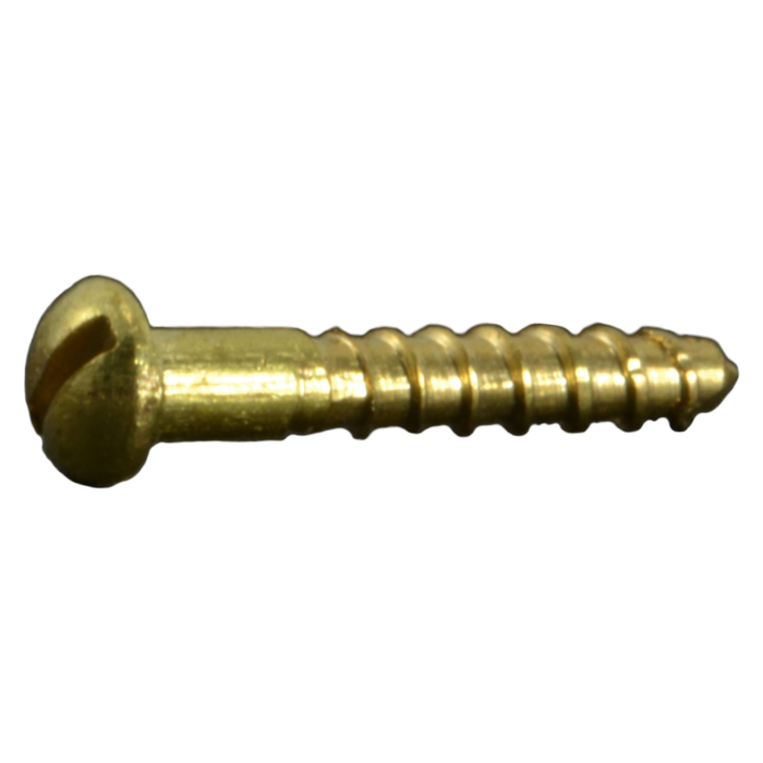 #0 x 3/8" Slotted Round Head, Wood Screw, Brass 