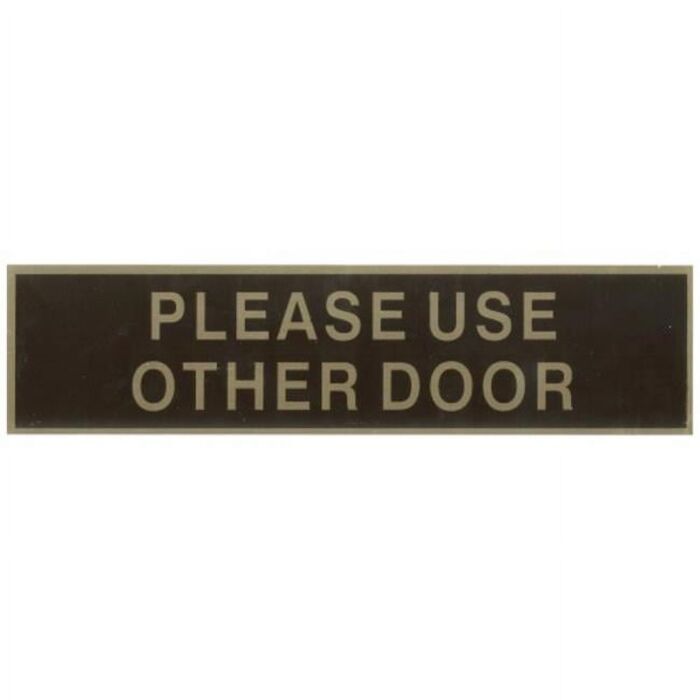 Midwest Fastener 8.625 in Aluminum Wall Please Use Other Peel & Stick Door Sign