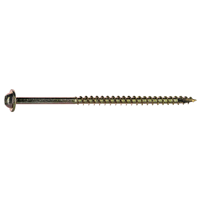 #9 x 3-1/2" Star Truss Head, Wood Screw, Yellow Zinc (Bulk Box 1 lb)