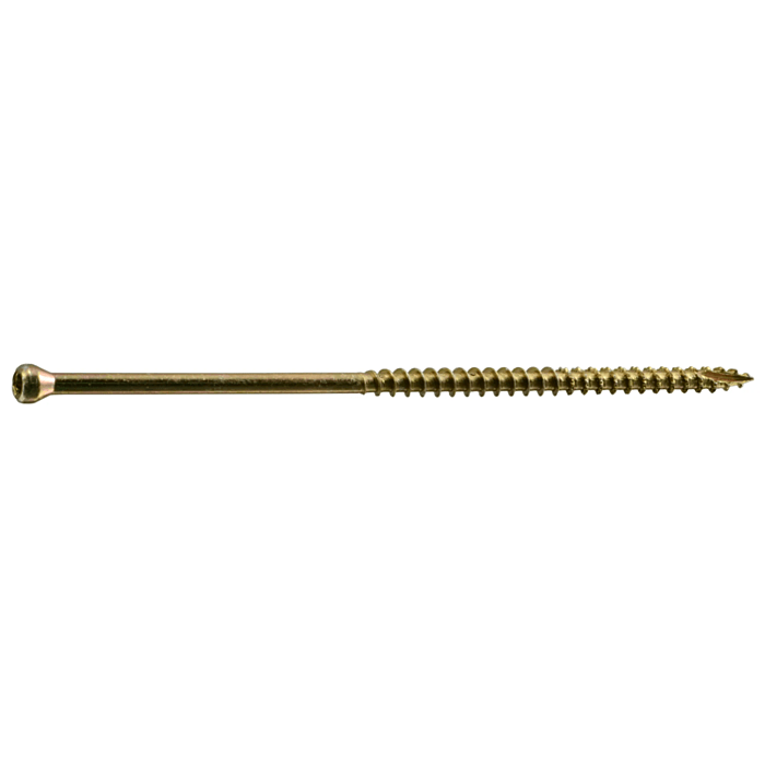 #9 x 5" Star Drive, Trim Head Screw, Yellow Zinc (Bulk Box 1 lb)
